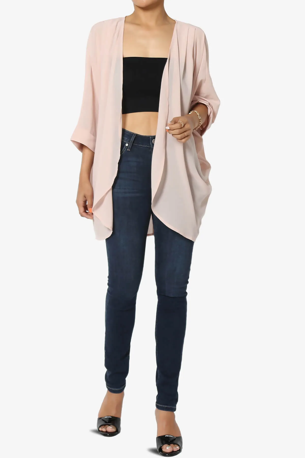 Blivia Pleated Kimono Chiffon Cardigan