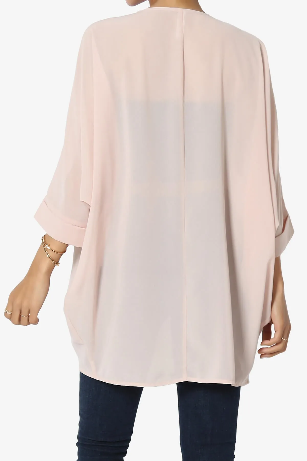 Blivia Pleated Kimono Chiffon Cardigan