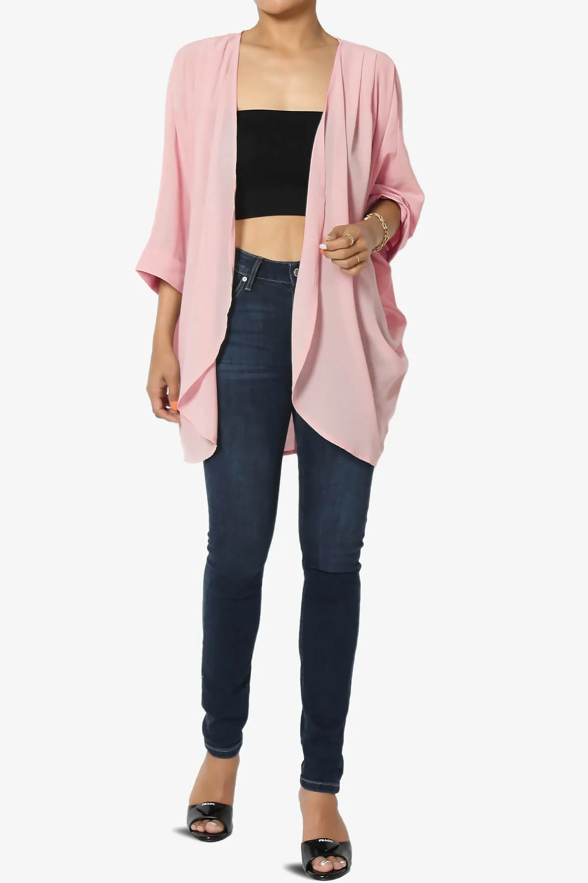 Blivia Pleated Kimono Chiffon Cardigan