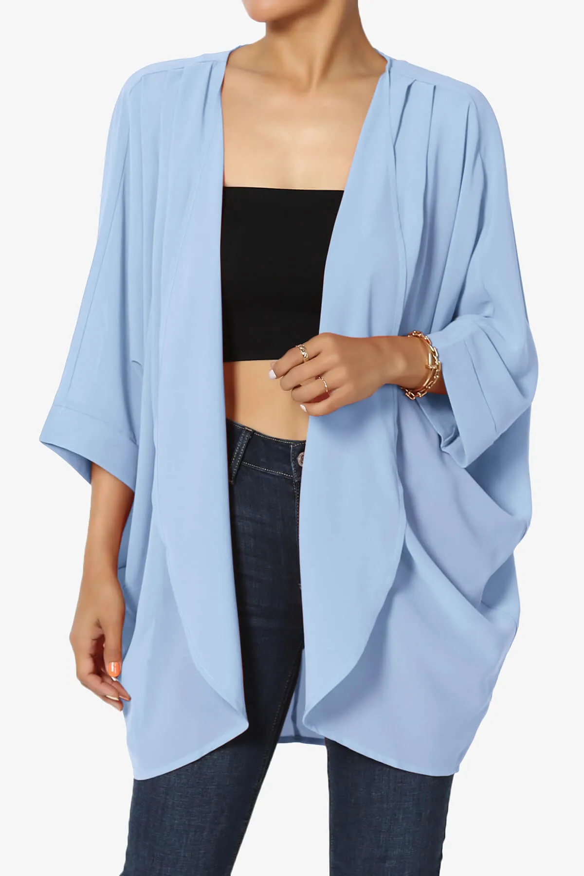 Blivia Pleated Kimono Chiffon Cardigan