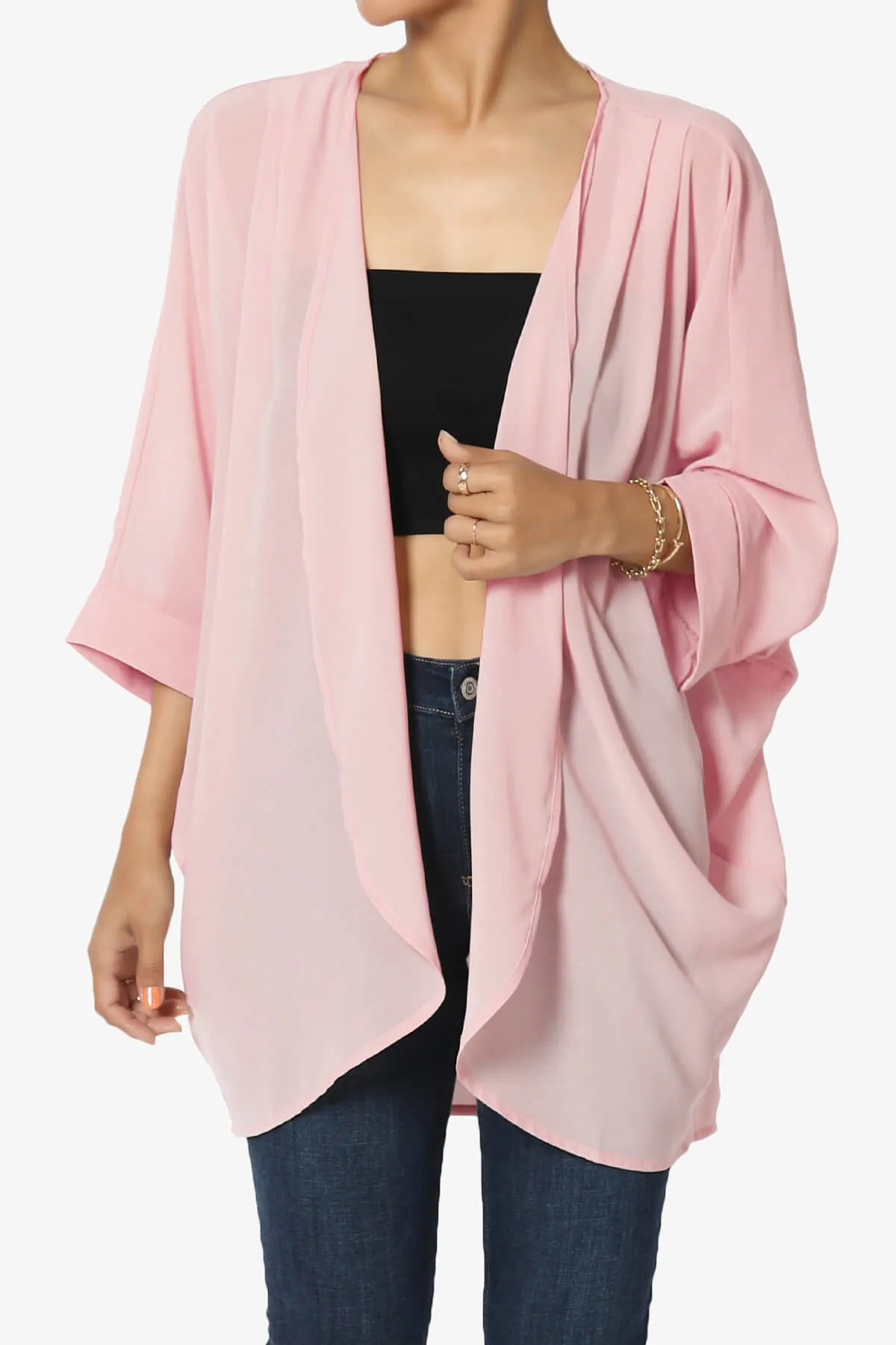 Blivia Pleated Kimono Chiffon Cardigan