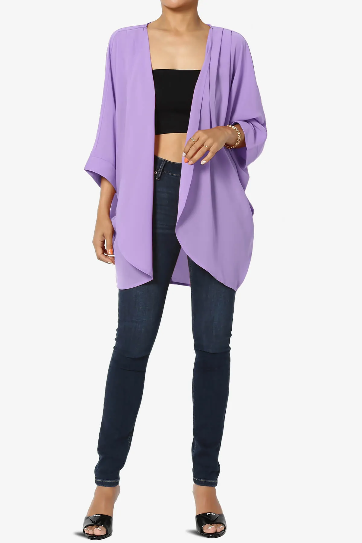 Blivia Pleated Kimono Chiffon Cardigan