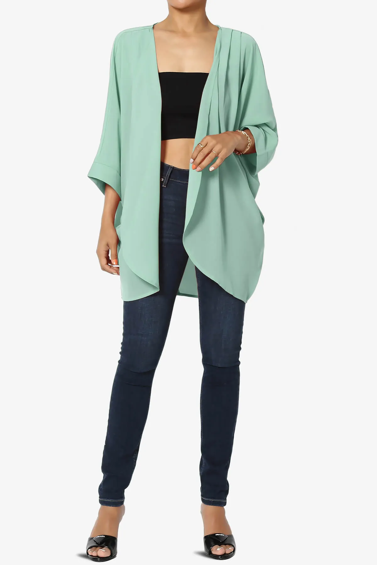 Blivia Pleated Kimono Chiffon Cardigan