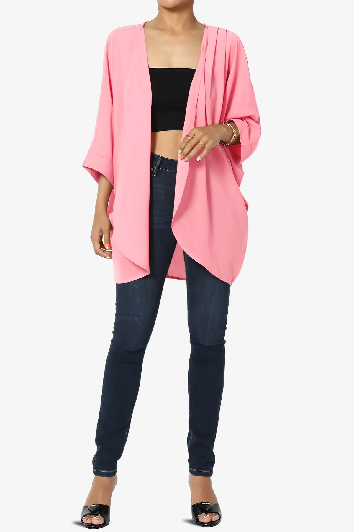 Blivia Pleated Kimono Chiffon Cardigan