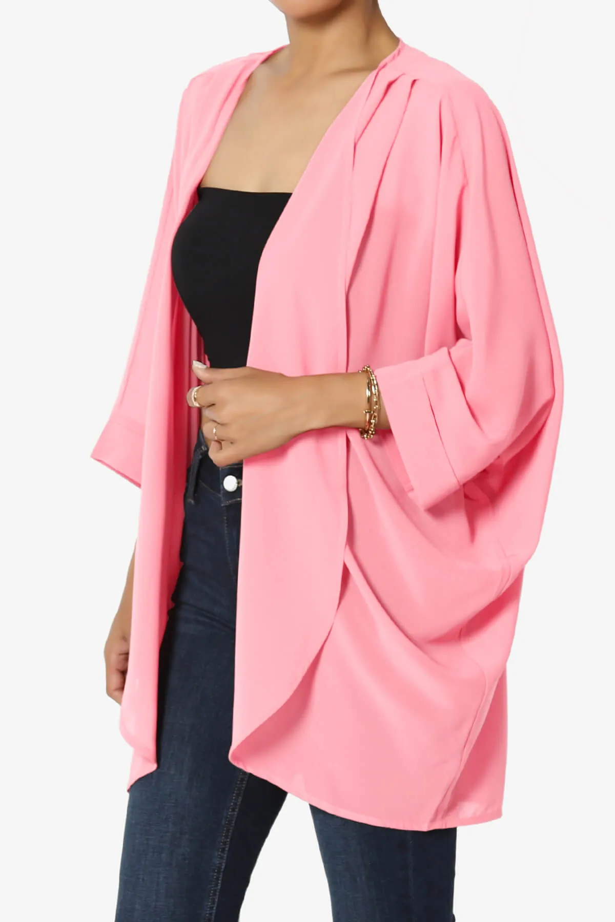 Blivia Pleated Kimono Chiffon Cardigan