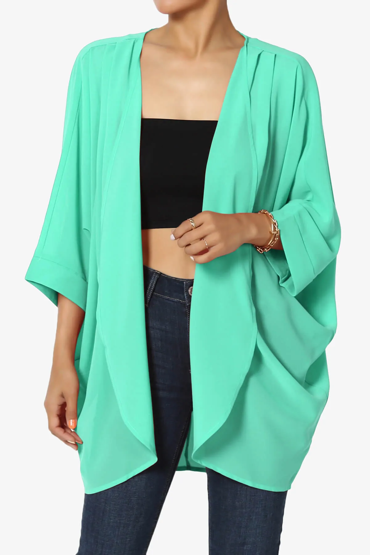 Blivia Pleated Kimono Chiffon Cardigan