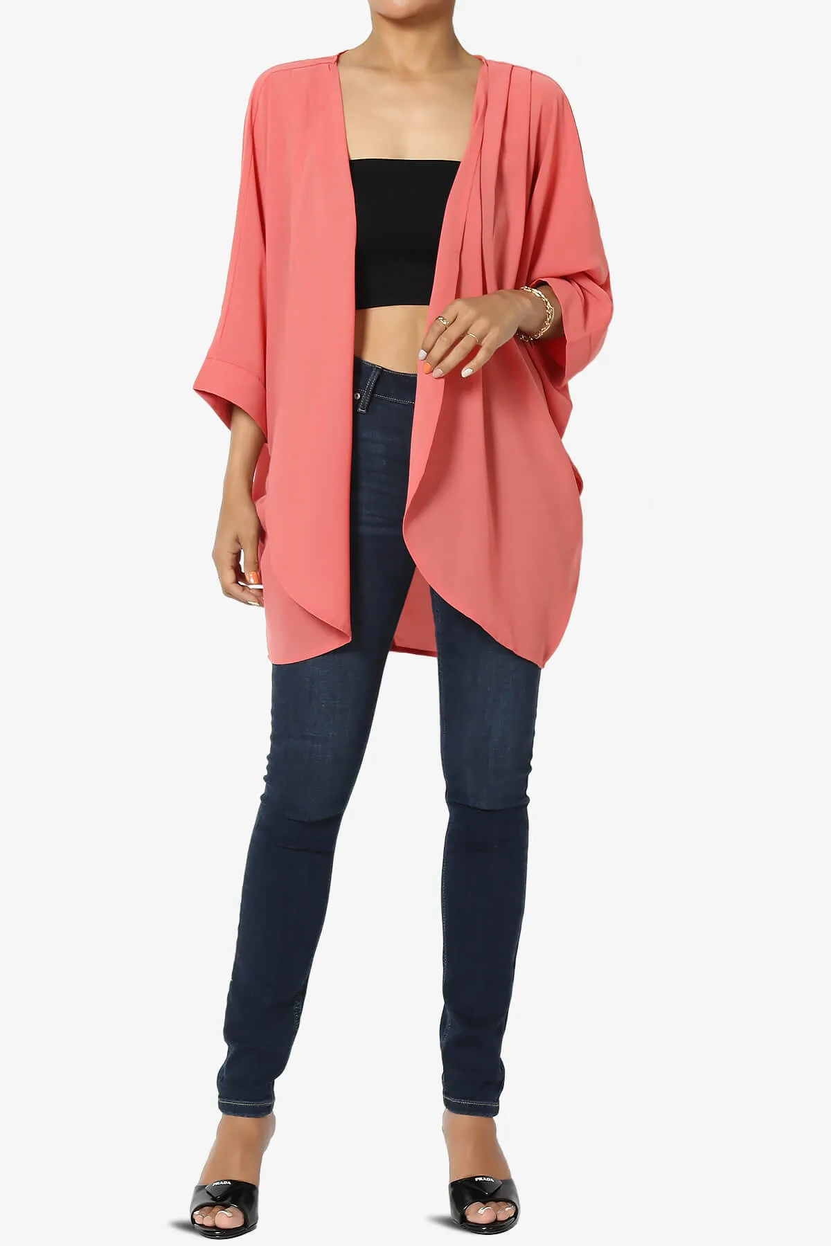 Blivia Pleated Kimono Chiffon Cardigan