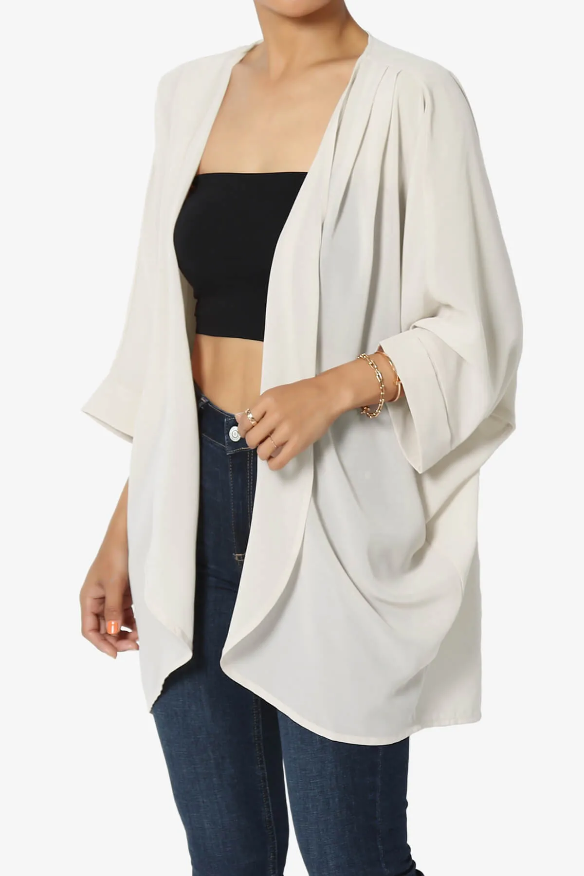 Blivia Pleated Kimono Chiffon Cardigan