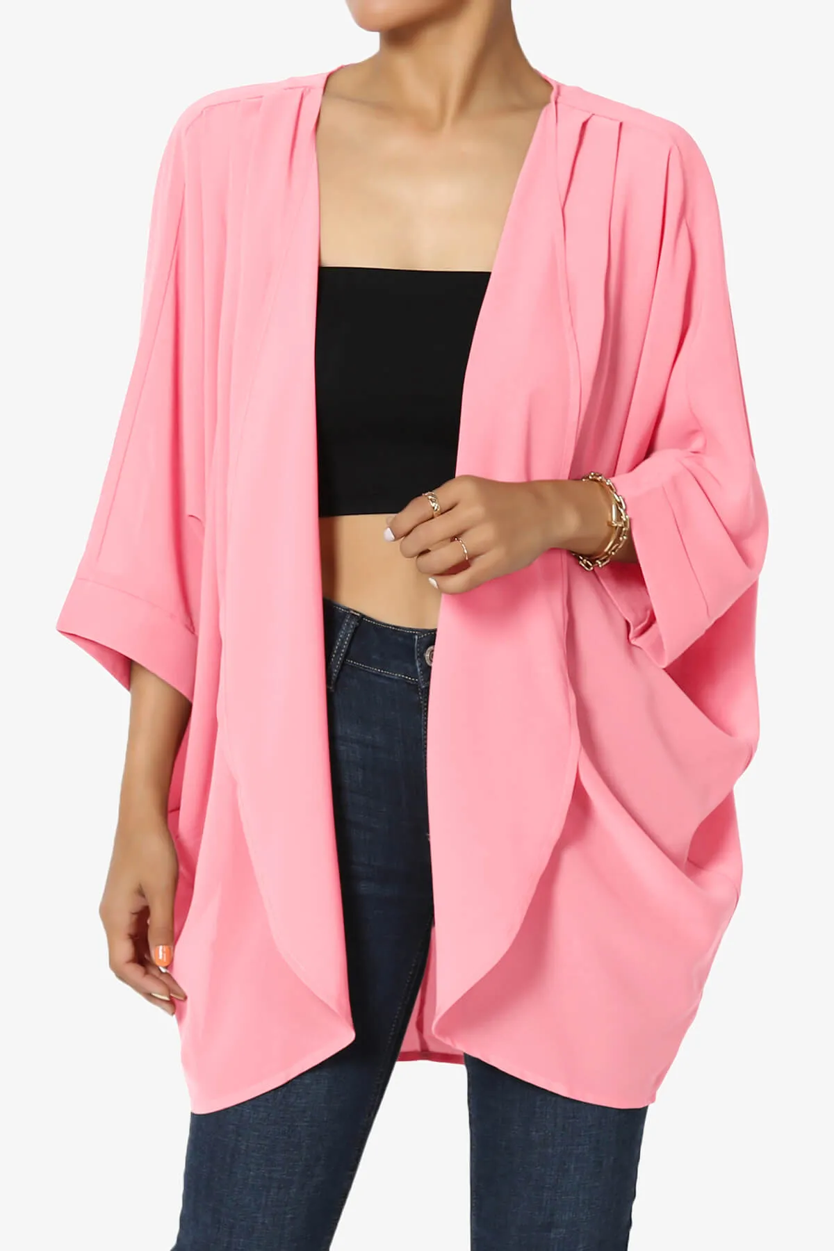 Blivia Pleated Kimono Chiffon Cardigan