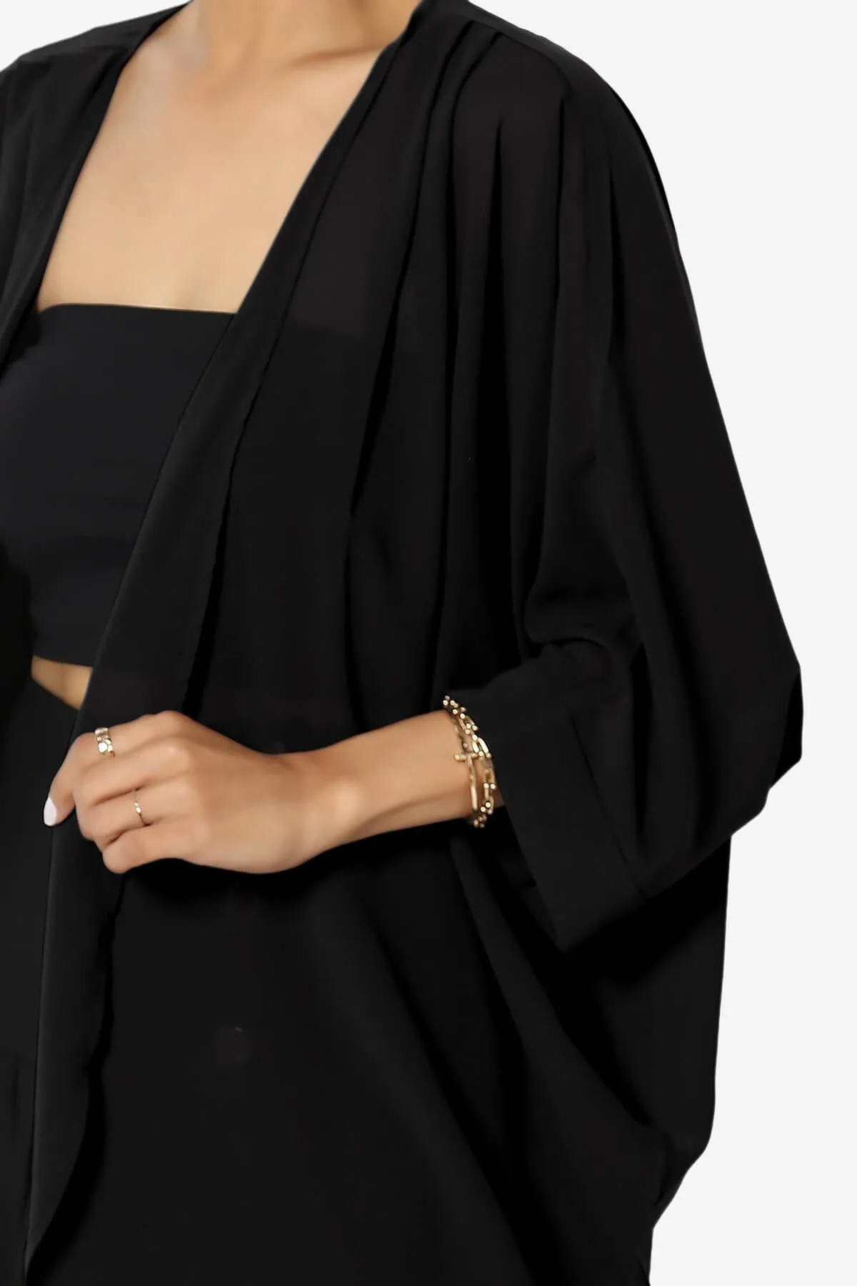 Blivia Pleated Kimono Chiffon Cardigan