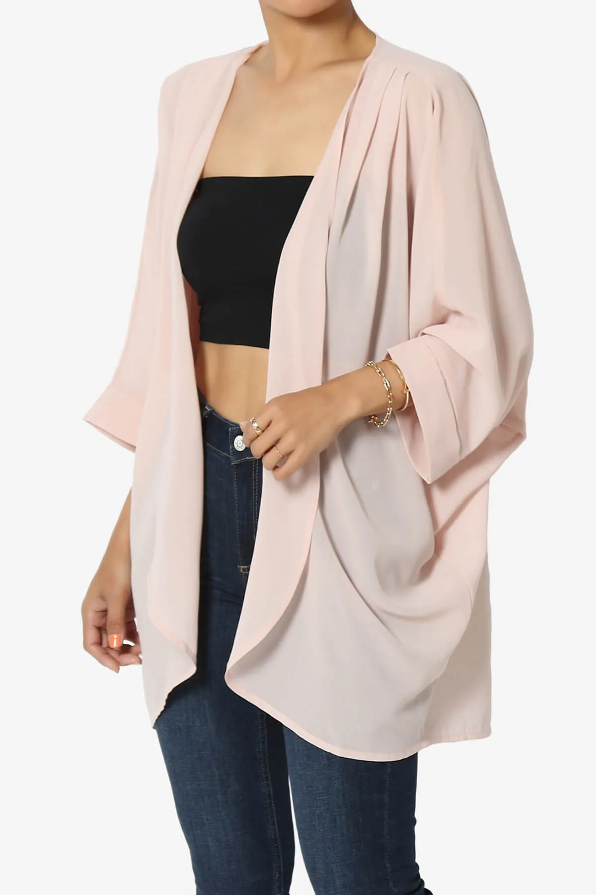 Blivia Pleated Kimono Chiffon Cardigan