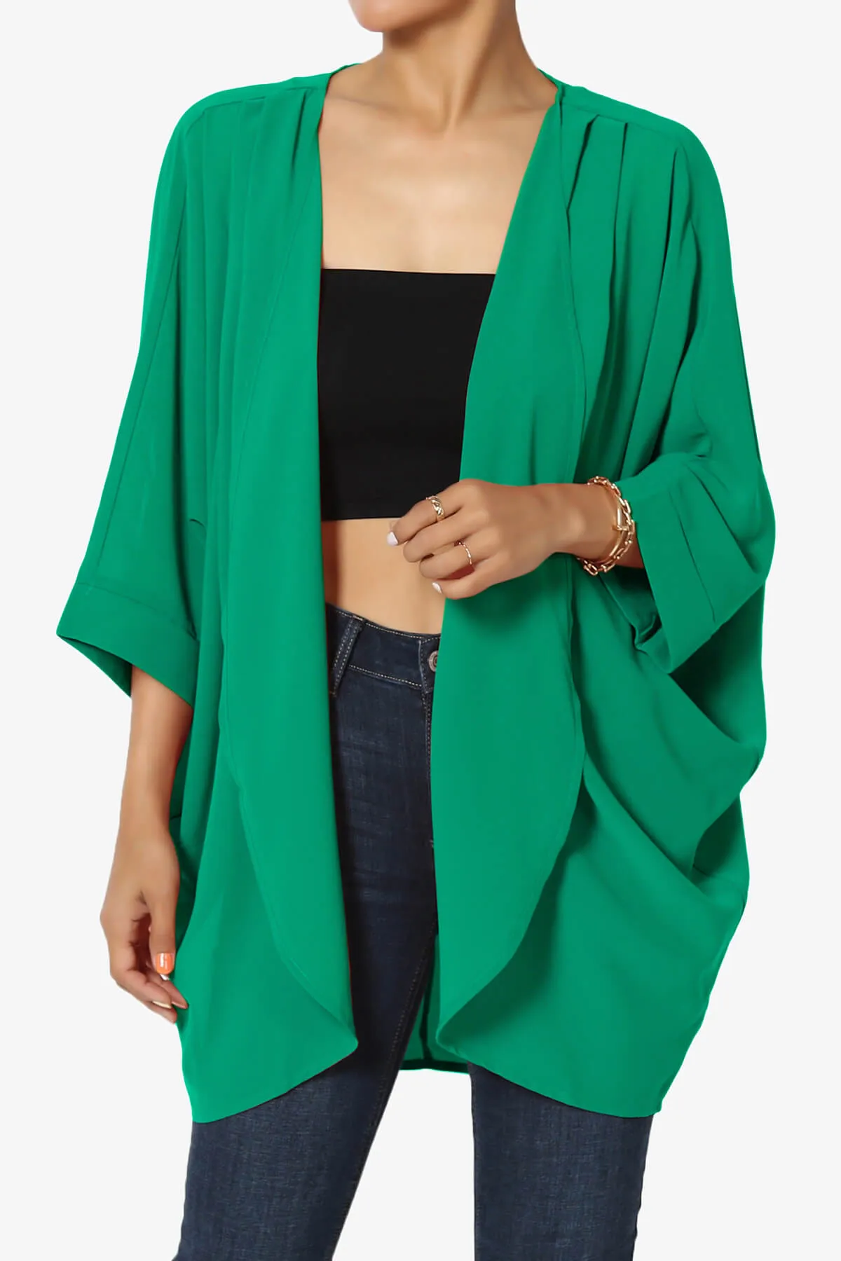 Blivia Pleated Kimono Chiffon Cardigan