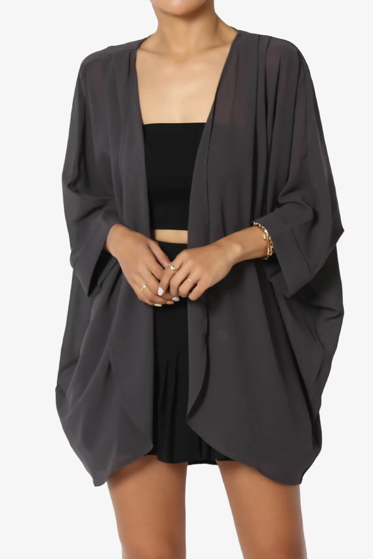 Blivia Pleated Kimono Chiffon Cardigan