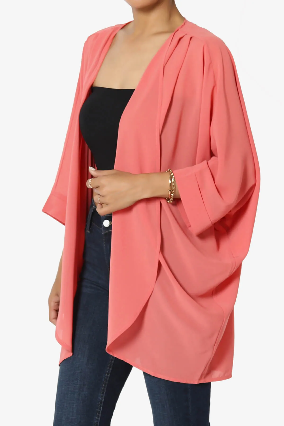 Blivia Pleated Kimono Chiffon Cardigan