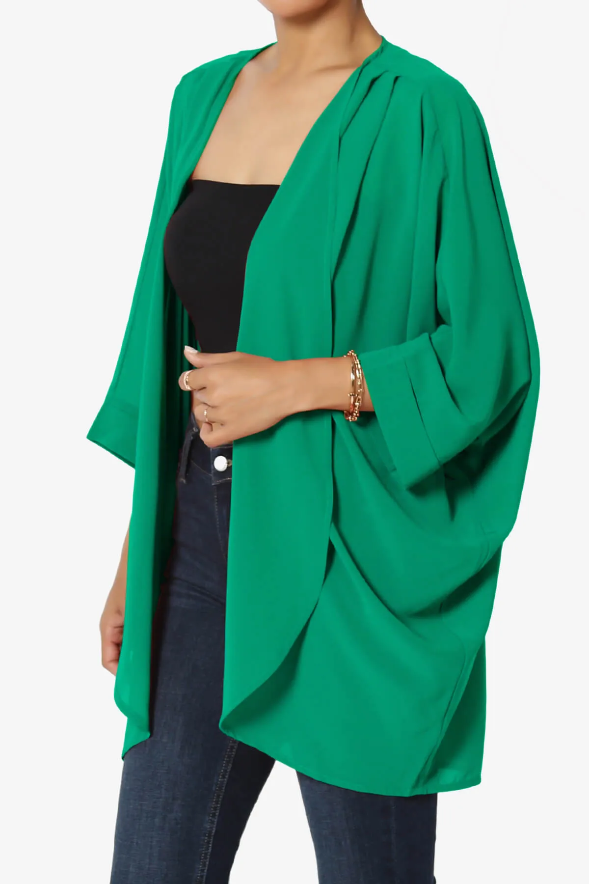 Blivia Pleated Kimono Chiffon Cardigan