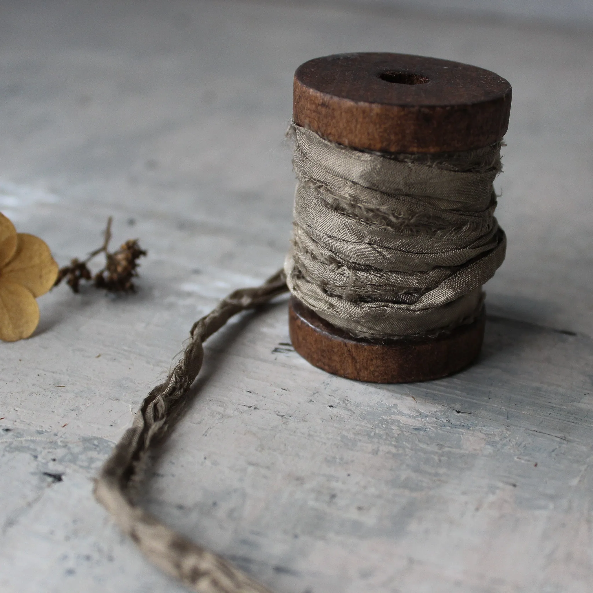 Botanical Dye Silk Ribbon Bobbins