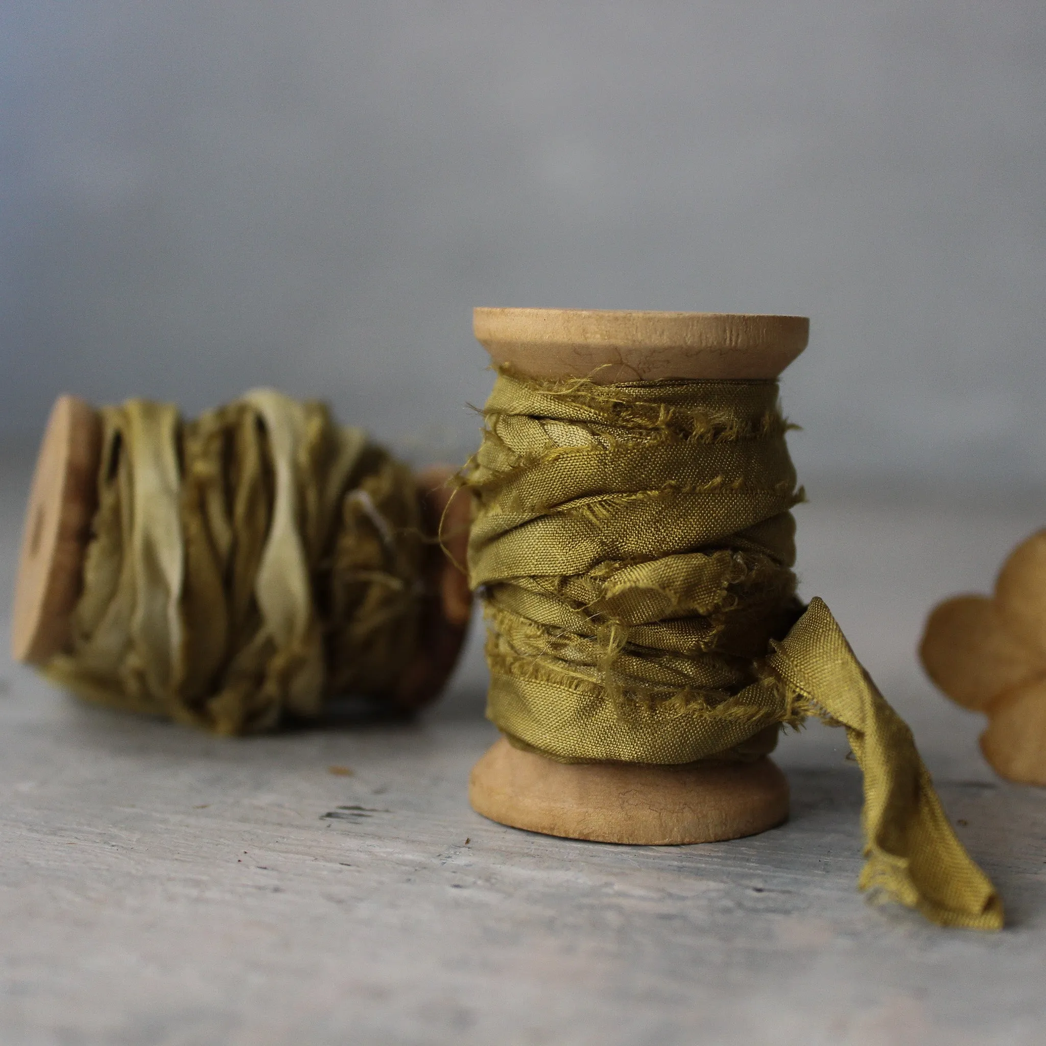 Botanical Dye Silk Ribbon Bobbins