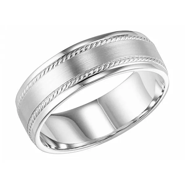 Brushed and Braided Wedding Band