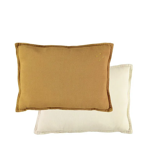 Camomile London Padded Cushion – Ochre/Champagne