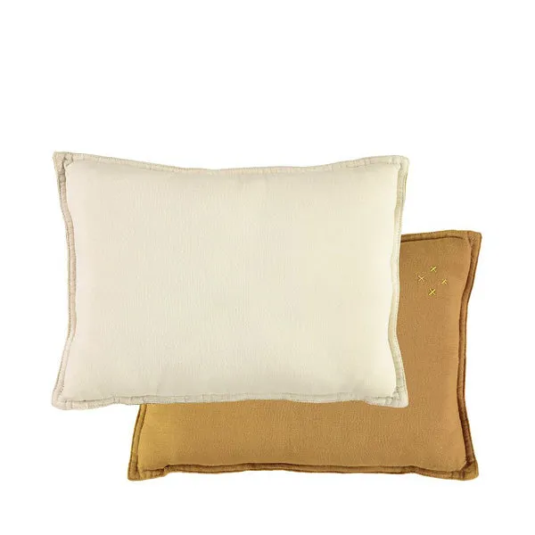 Camomile London Padded Cushion – Ochre/Champagne