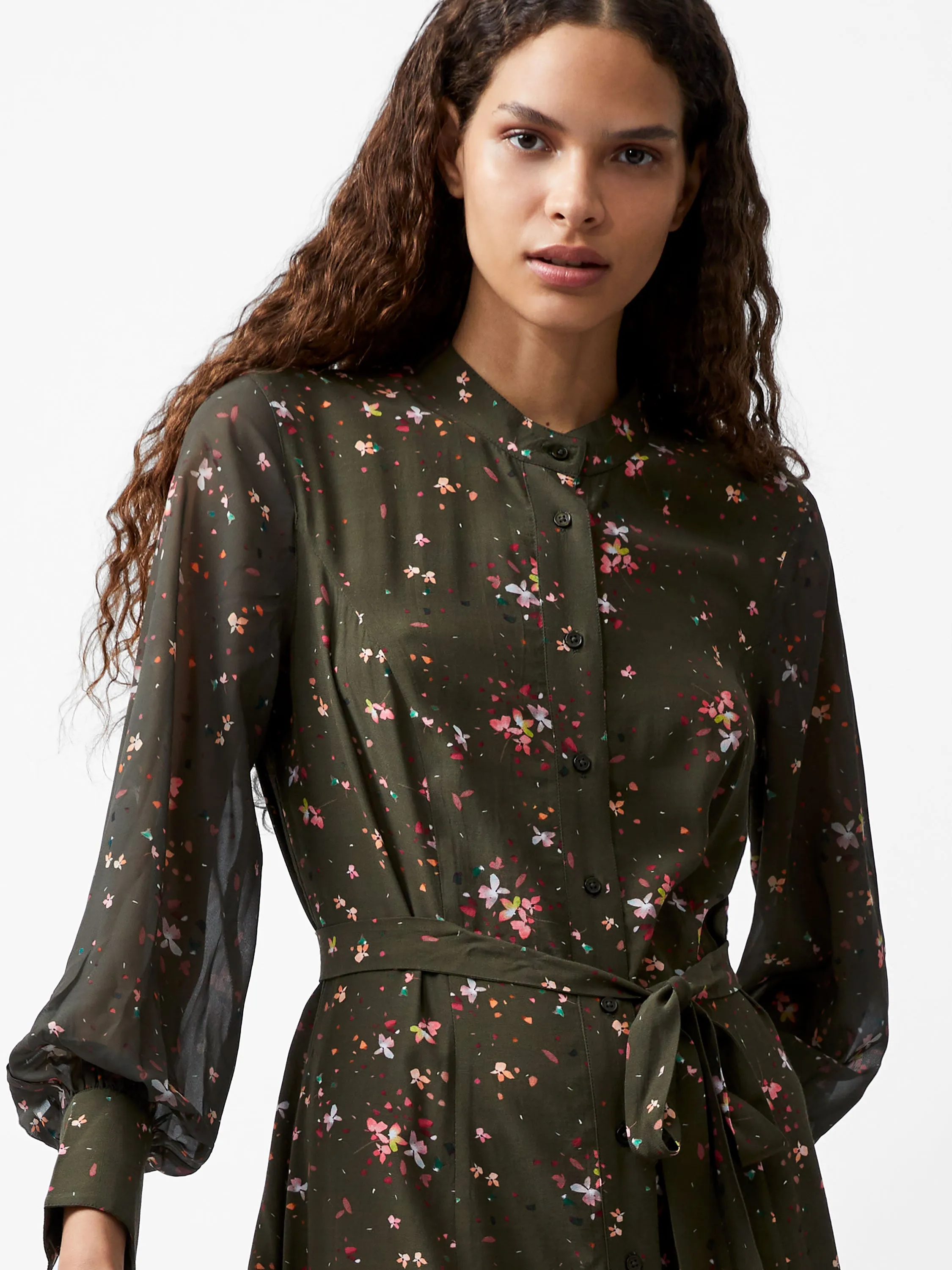 Carina Eco Delphine Georgette Mix Shirt Dress