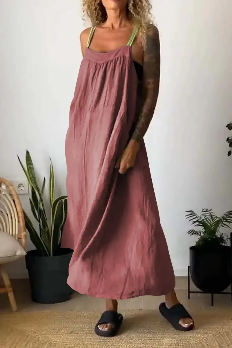 Casual Cotton and Linen Maxi dress