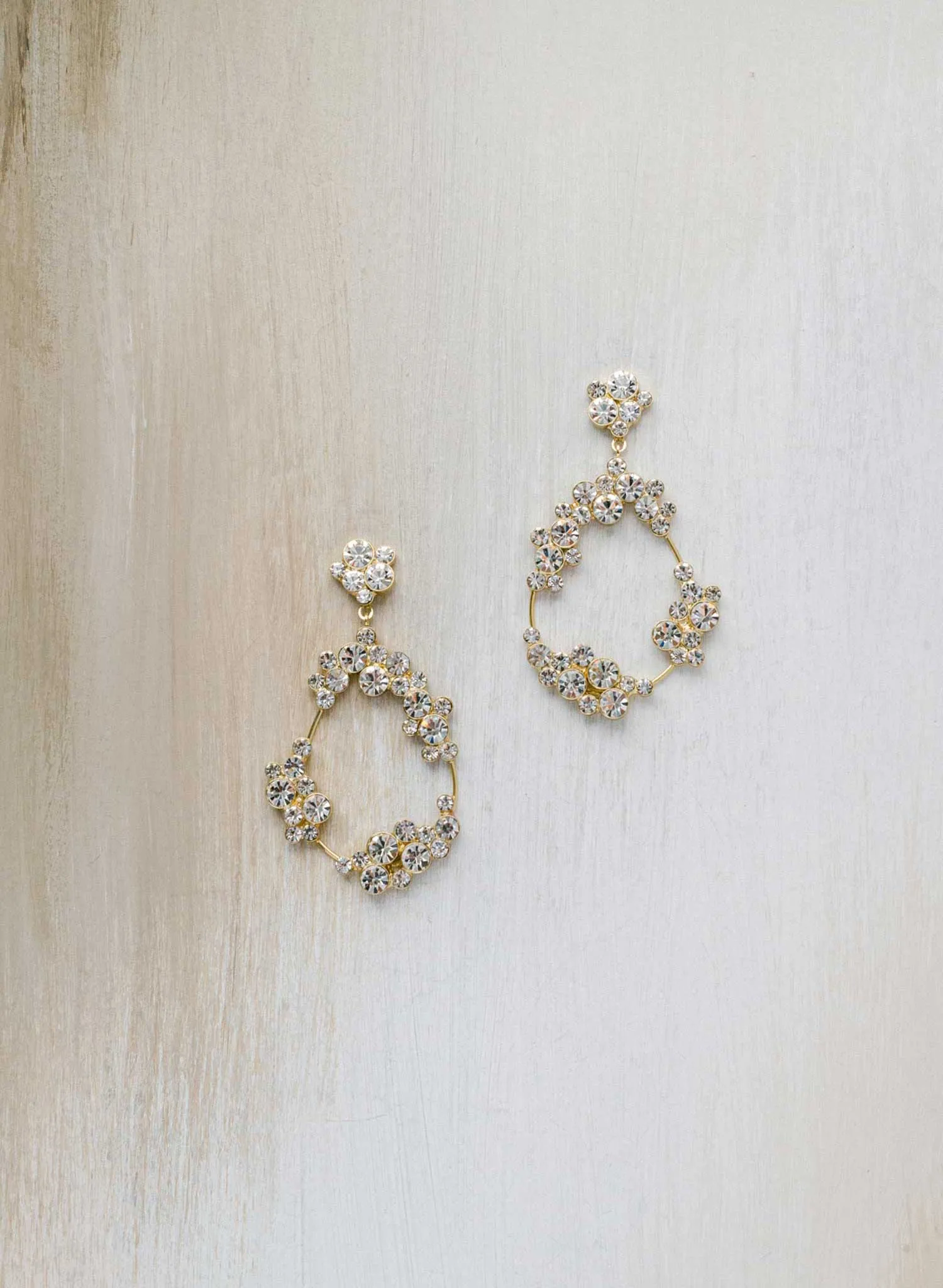 Champagne bubbles teardrop loop earrings - Style #2436