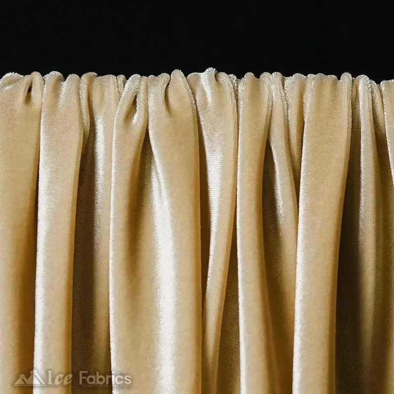 Champagne  Stretch Velvet Fabric Soft and Smooth