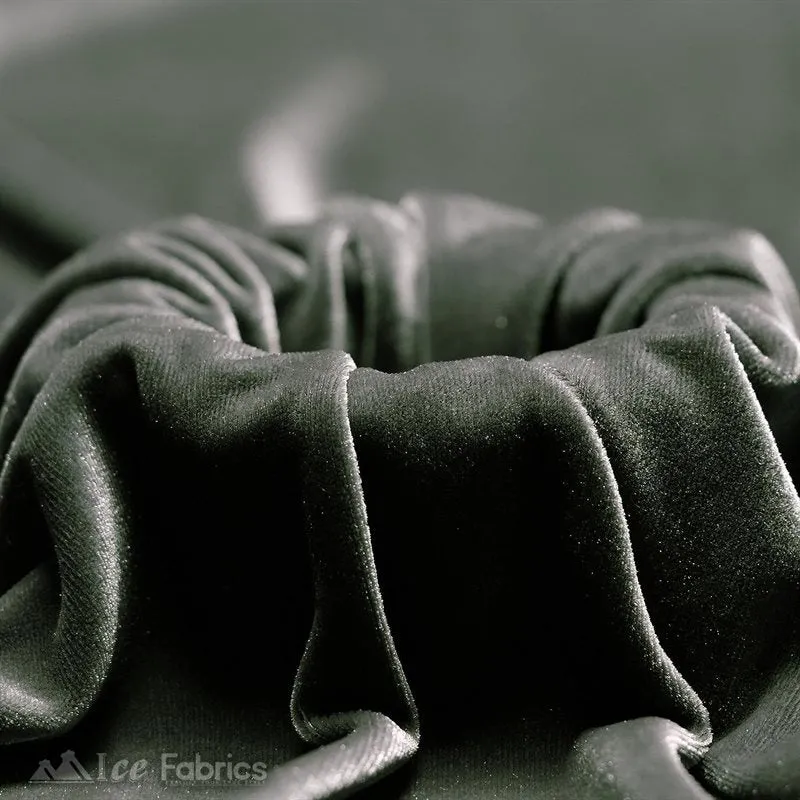 Charcoal Stretch Velvet Fabric Soft and Smooth