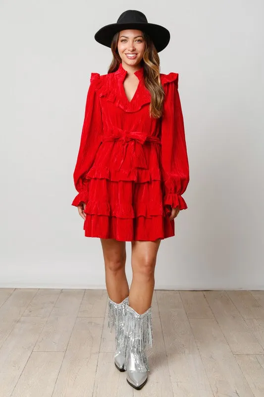 Christmas Magic Red Velvet Dress