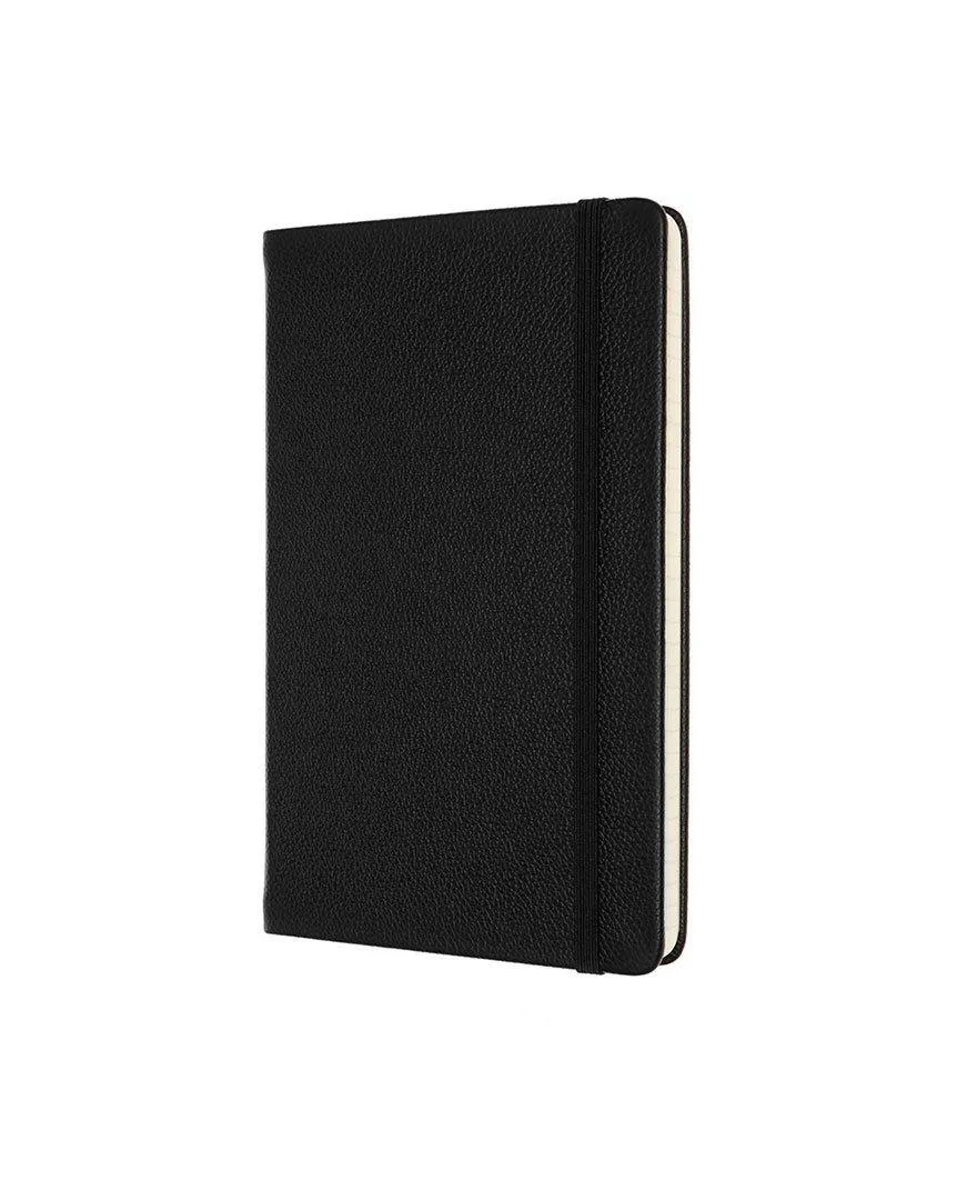 Classic Leather Hard Cover Ruled Notebook Black