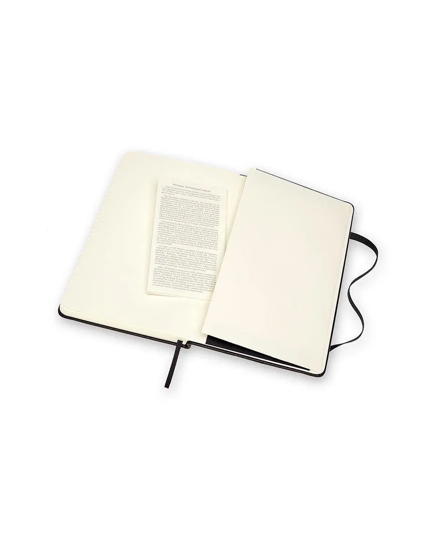 Classic Leather Hard Cover Ruled Notebook Black