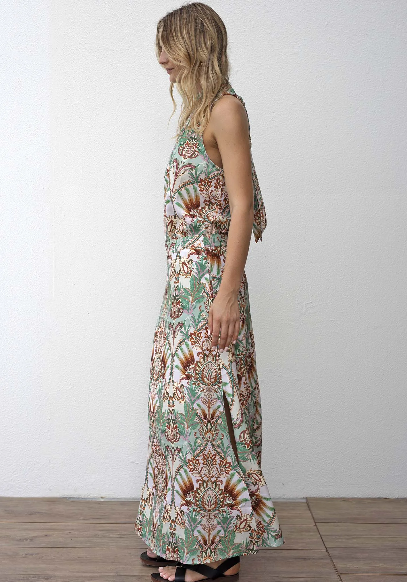 Cocos Palm Print Maxi Skirt Set