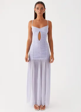 Constance Mesh Maxi Dress - Lavender