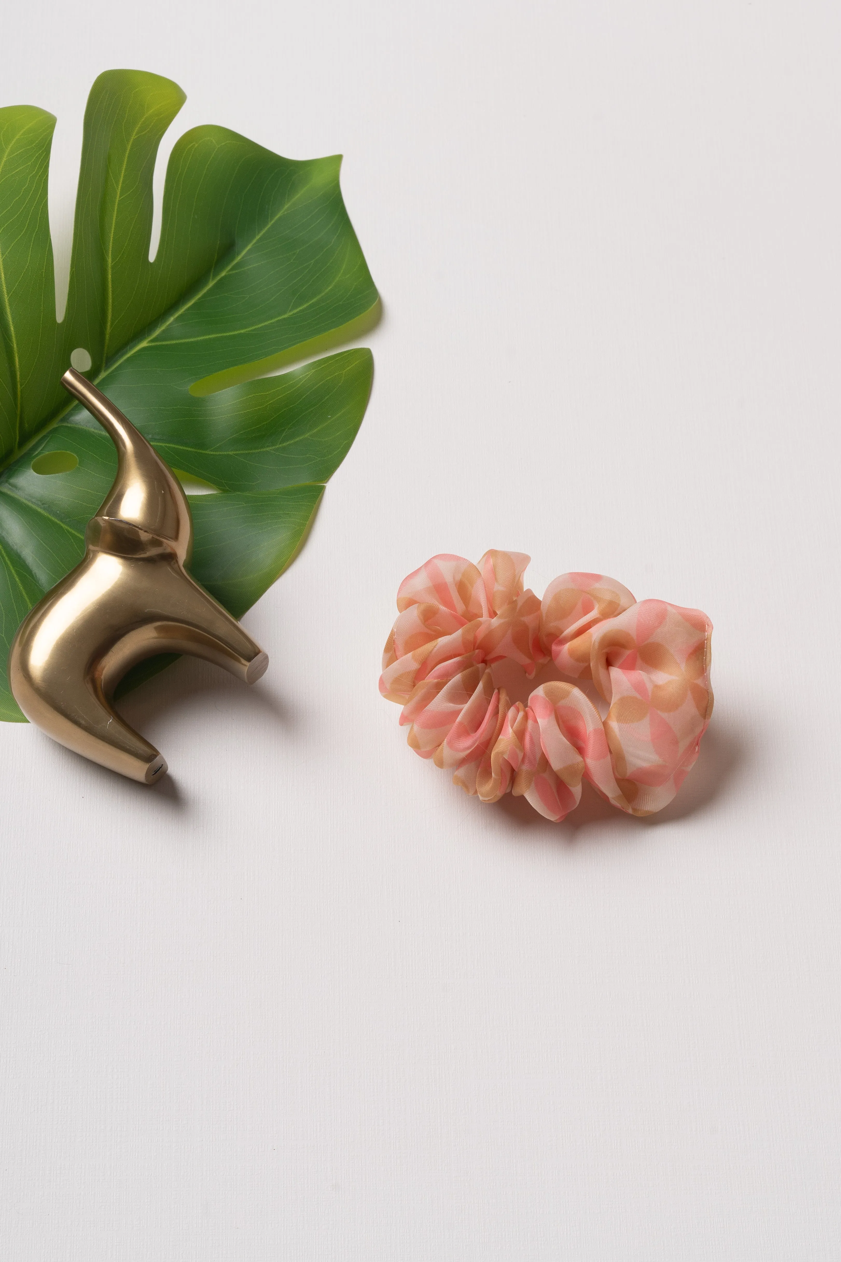 Coral Blush Scrunchie - A Whimsical Accent for Lively Locks