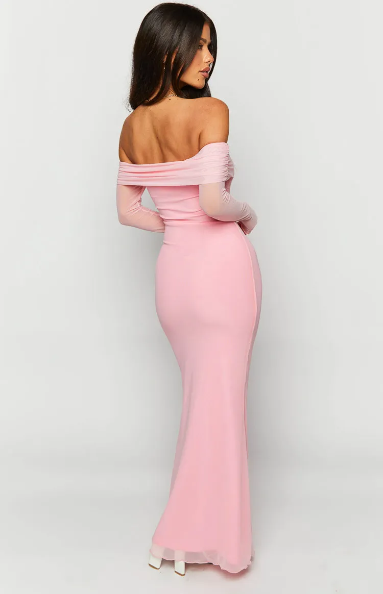 Coraline Pink Long Sleeve Maxi Dress