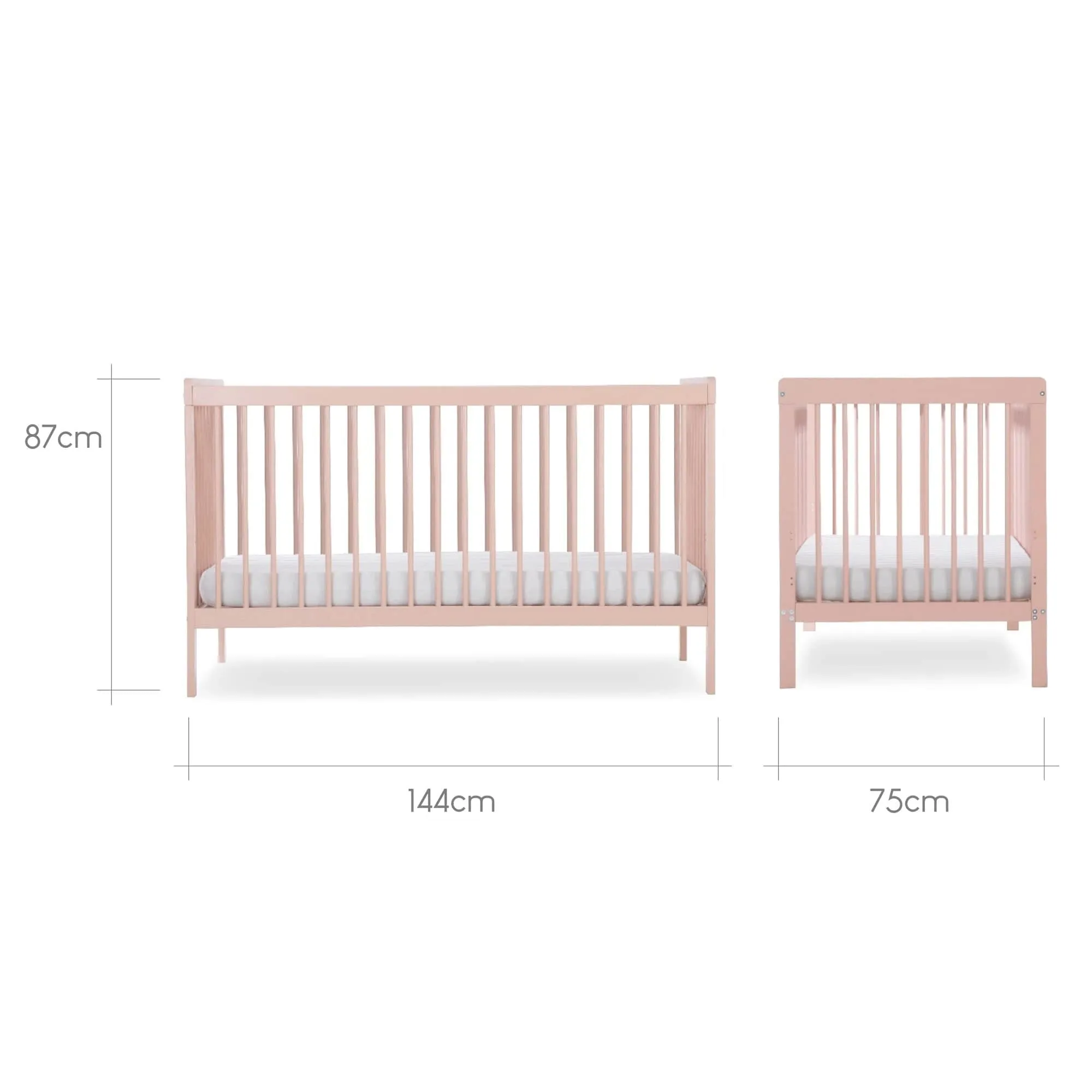 CuddleCo Nola 2pc Set Changer and Cot Bed  - Soft Blush