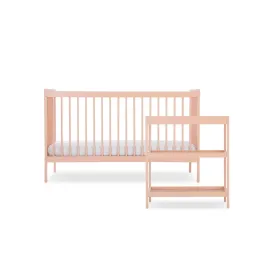 CuddleCo Nola 2pc Set Changer and Cot Bed  - Soft Blush