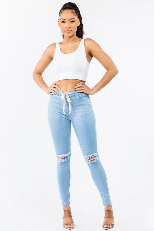 **CURVY GIRL ** BANDED HIGH WAIST SKINNY JEANS