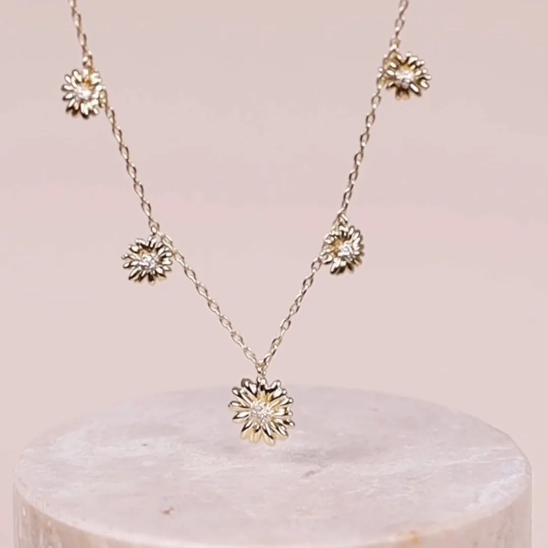 Daisy Multi Gold Necklace