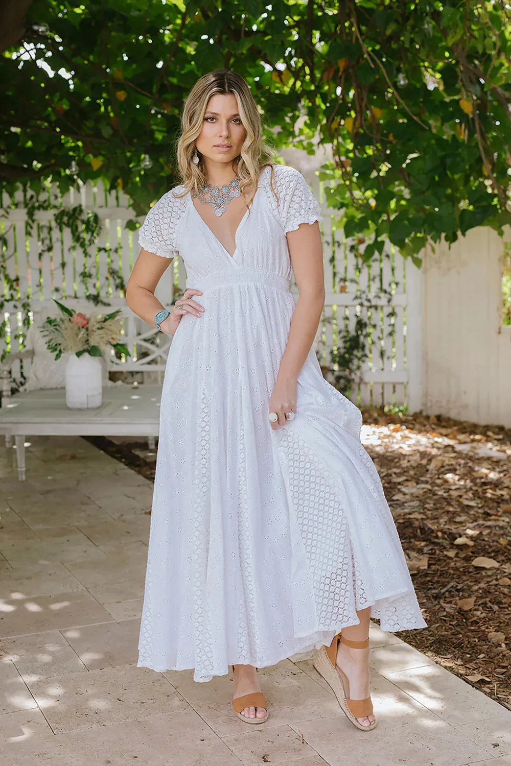 Daisy Rose Maxi Dress- Summer White