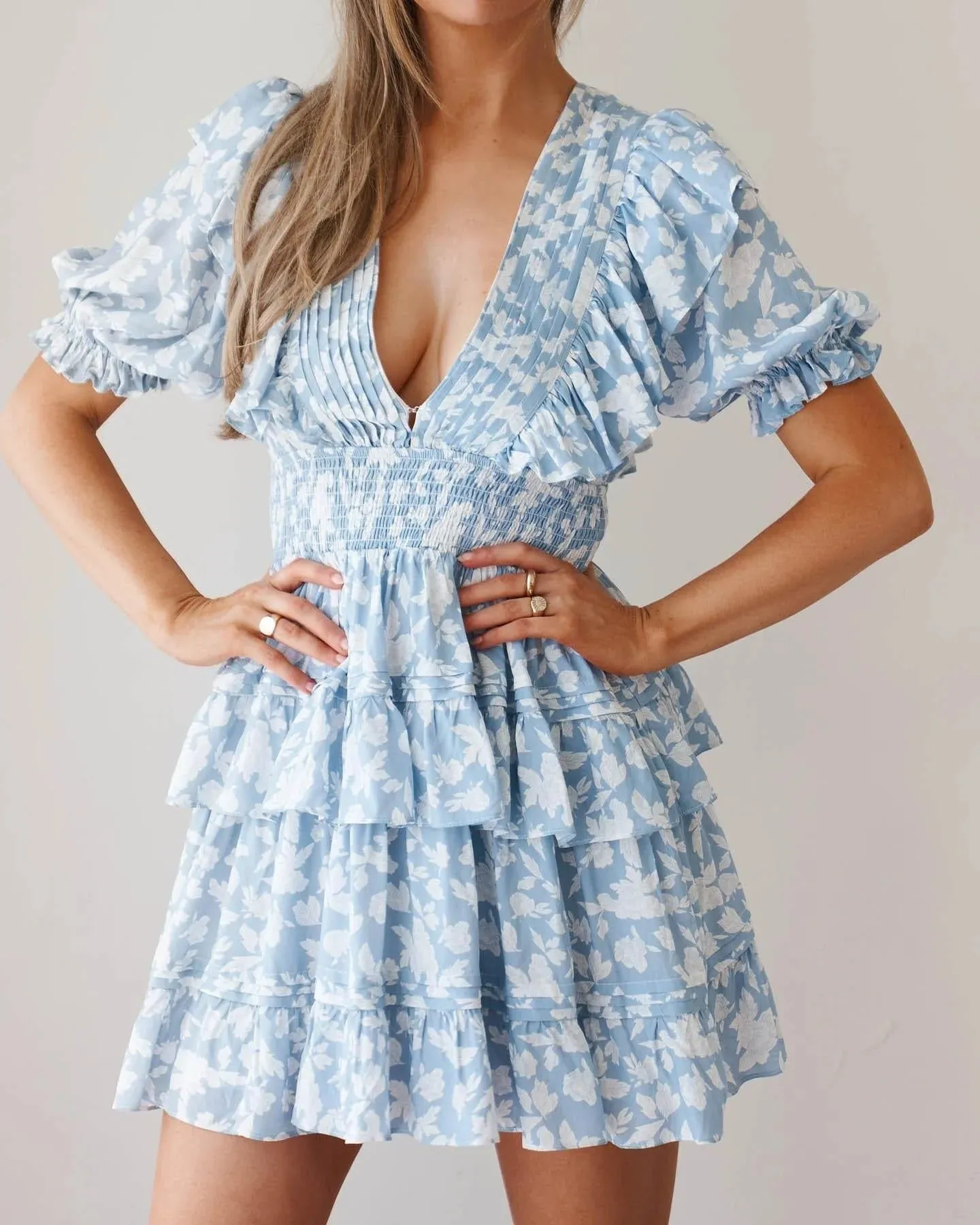 Dalia Dress - Blue Floral