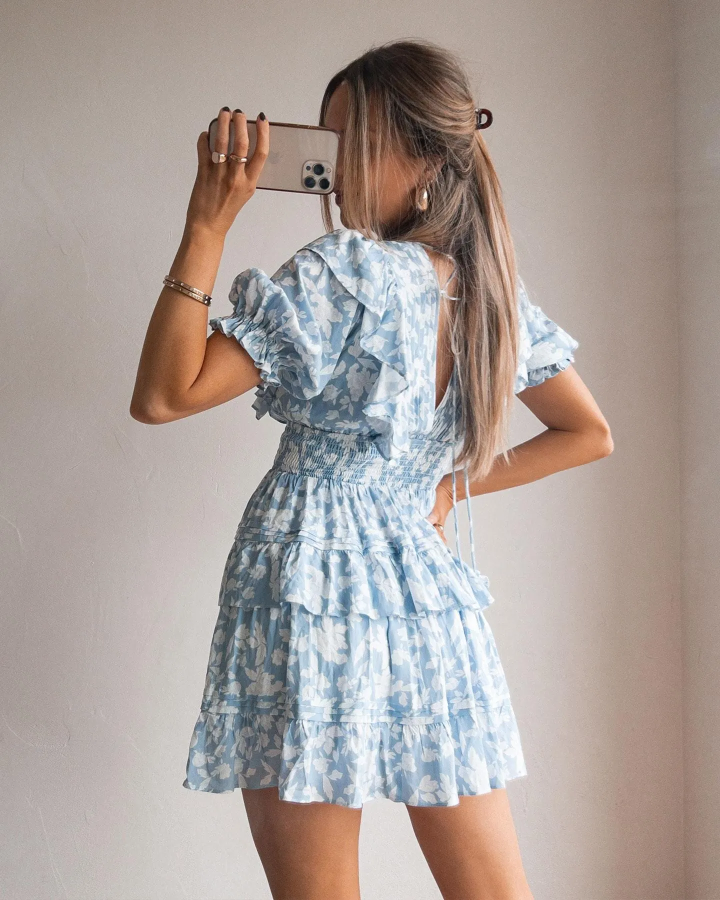 Dalia Dress - Blue Floral