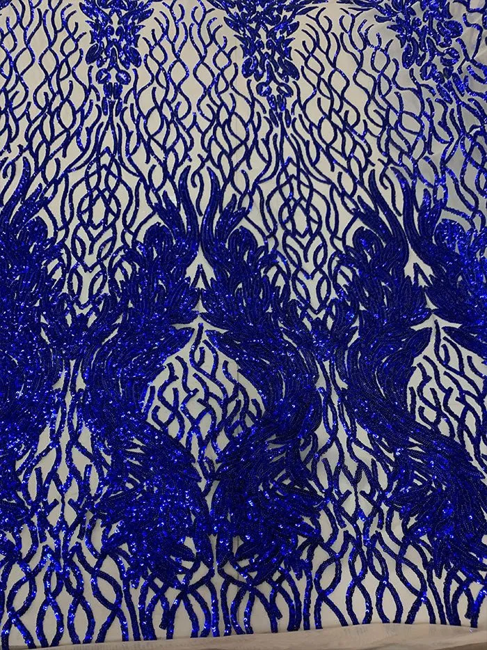 Damask Embroidery Fabric 4 Way Stretch Sequin Luxury Fabric