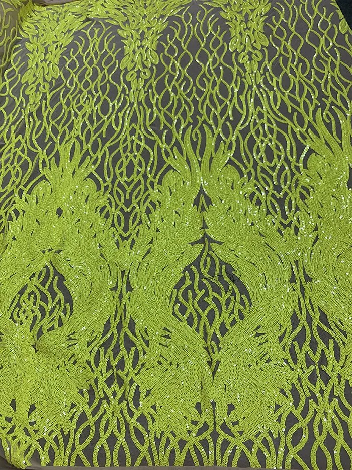 Damask Embroidery Fabric 4 Way Stretch Sequin Luxury Fabric