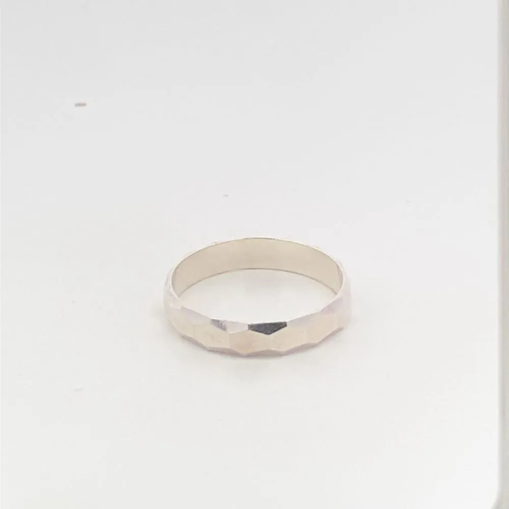 Dara Diamond Pixel 925 Silver Wedding Band Ring