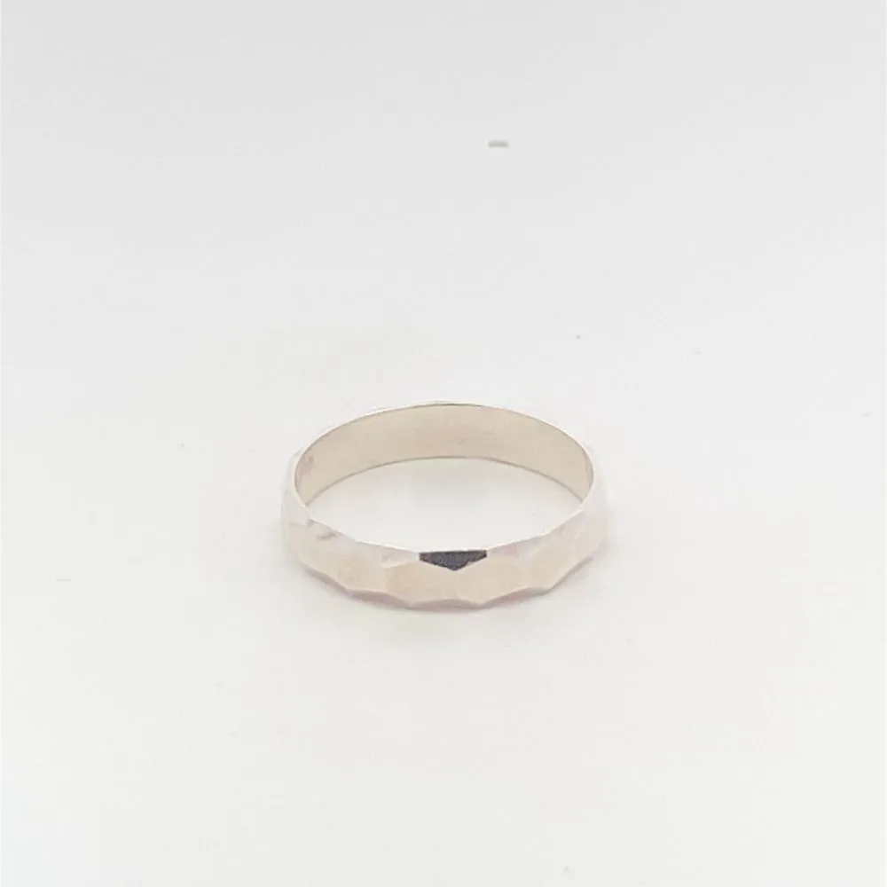 Dara Diamond Pixel 925 Silver Wedding Band Ring