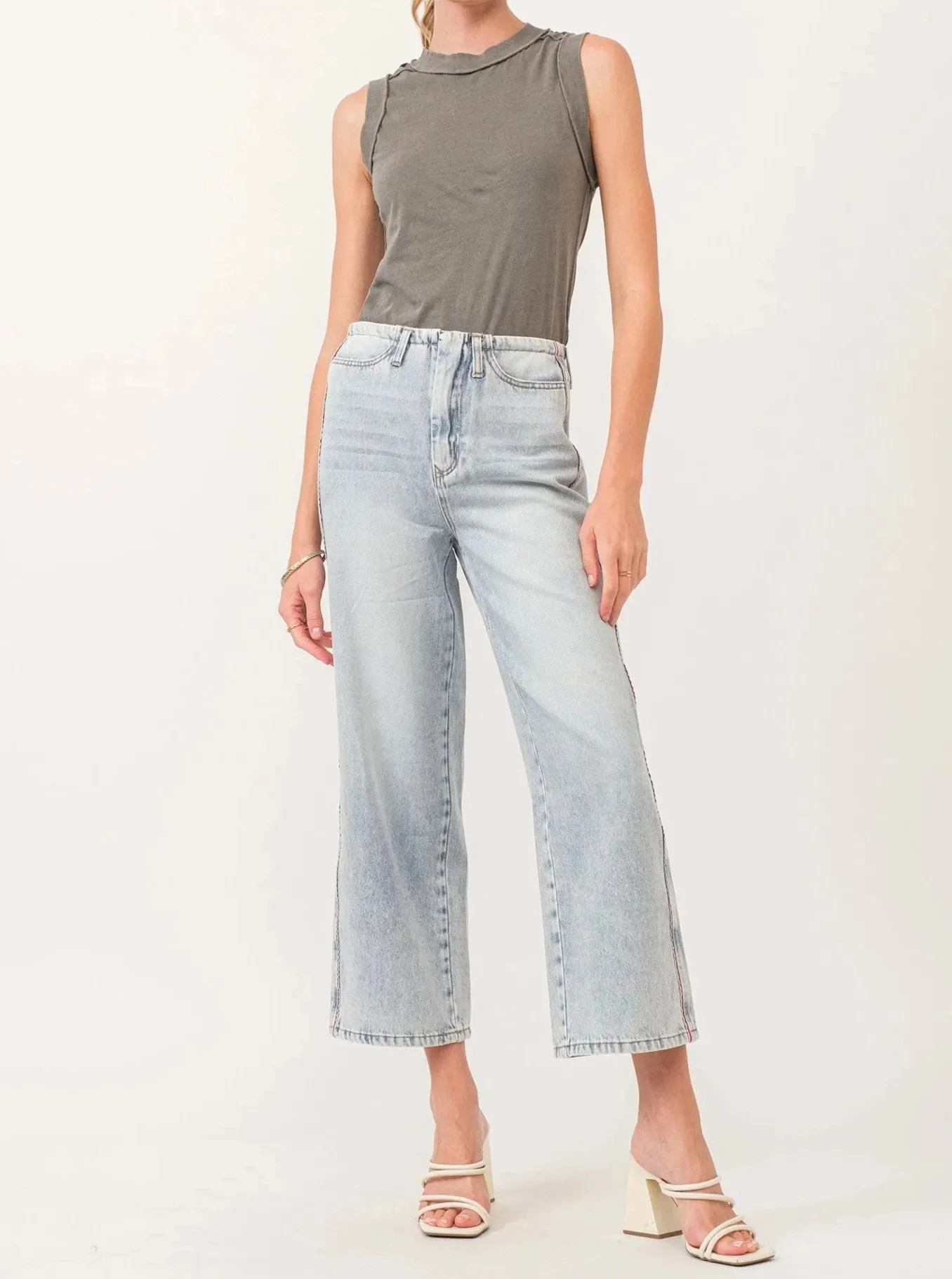 Dear John Polly Super High Rise Cropped Loose Straight Jean Naples