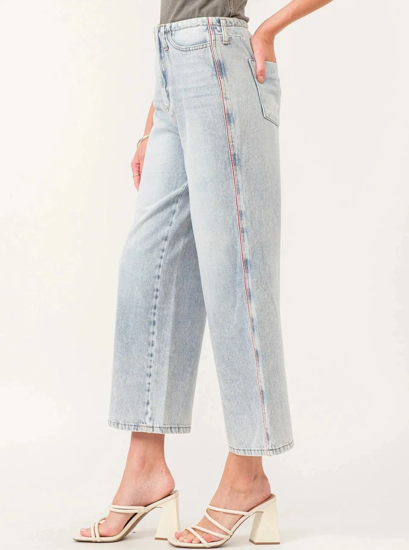 Dear John Polly Super High Rise Cropped Loose Straight Jean Naples