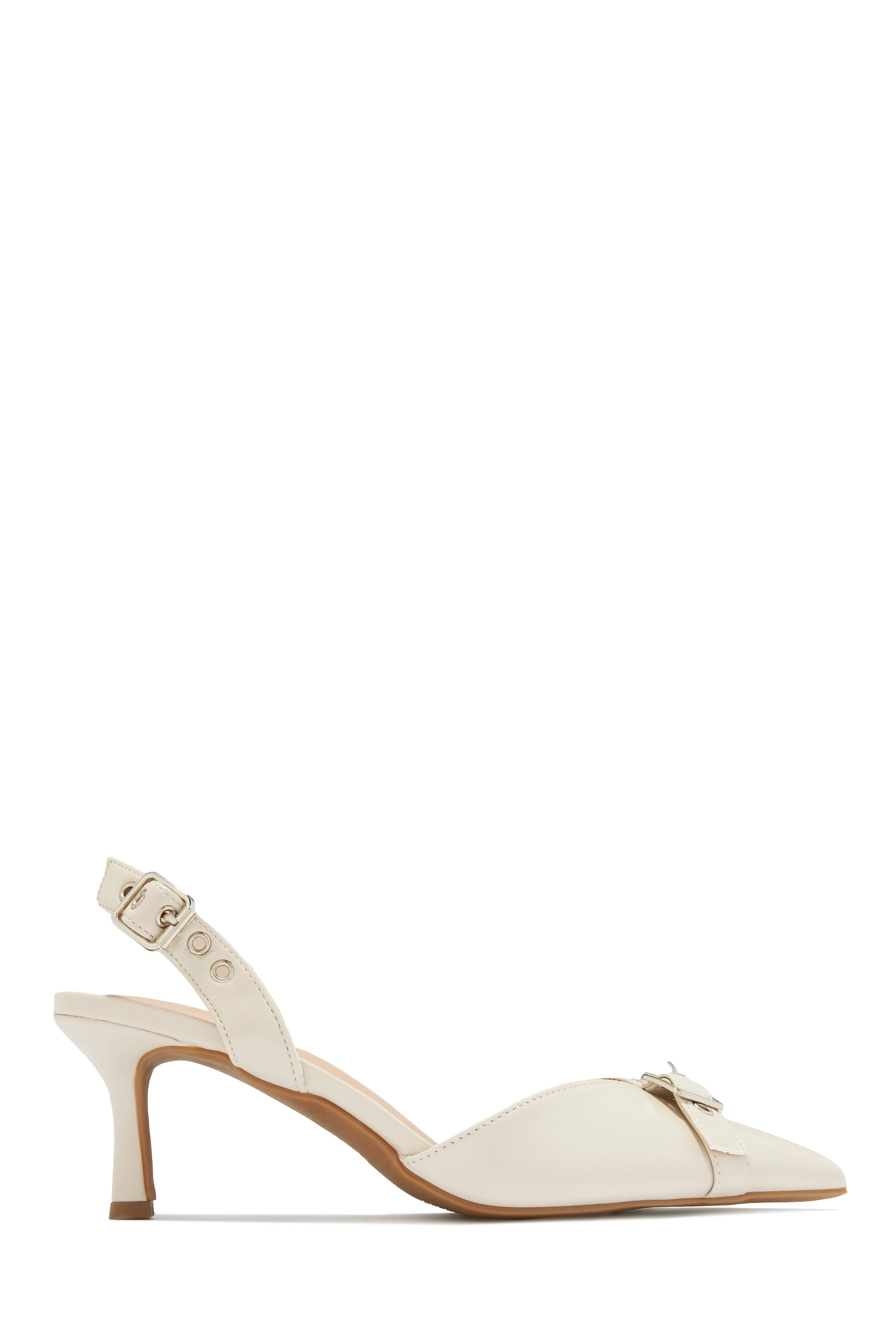 Demi Slingback Mid Heel Pumps - Ivory